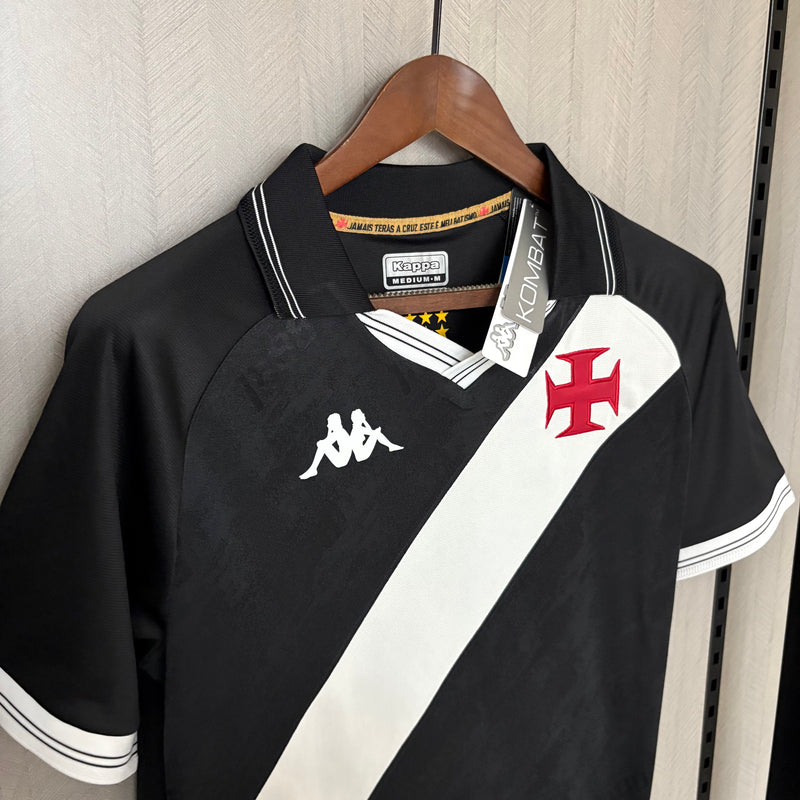 Camisa Vasco I 2025 - Kappa - Preto e Branco