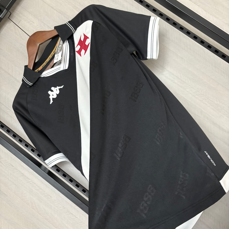 Camisa Vasco I 2025 - Kappa - Preto e Branco