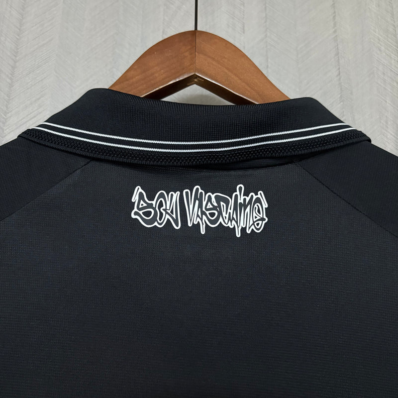 Camisa Vasco I 2025 - Kappa - Preto e Branco