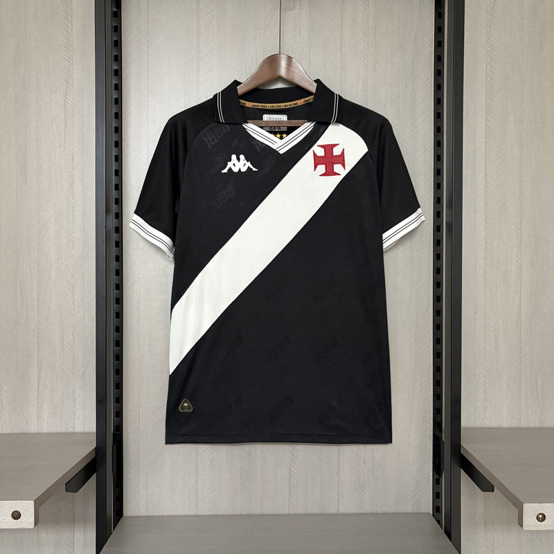 Camisa Vasco I 2025 - Kappa - Preto e Branco